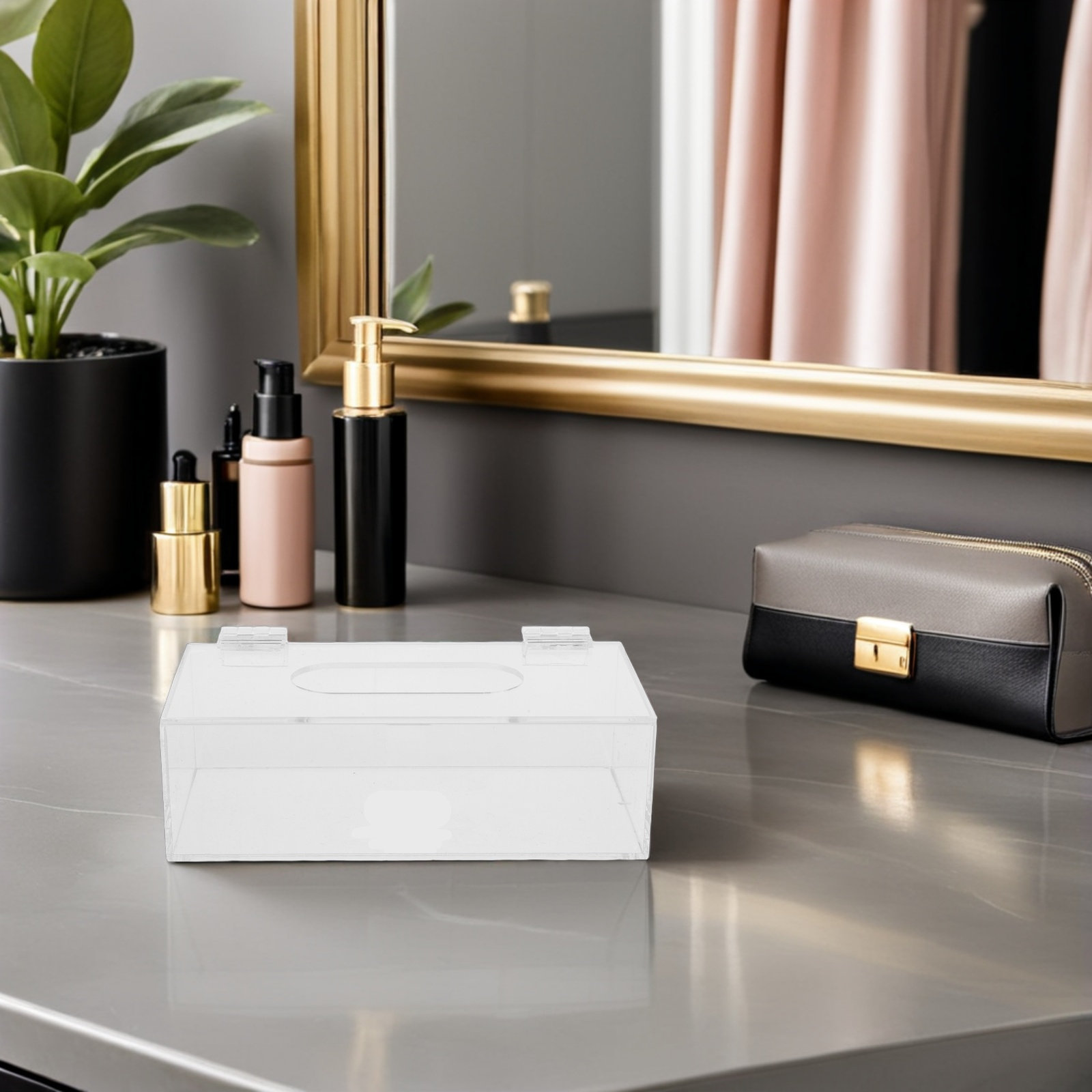 Face Mask Storage Box - Şeffaf Akrilik Maske Saklama Kutusu 7.9x4x2.6